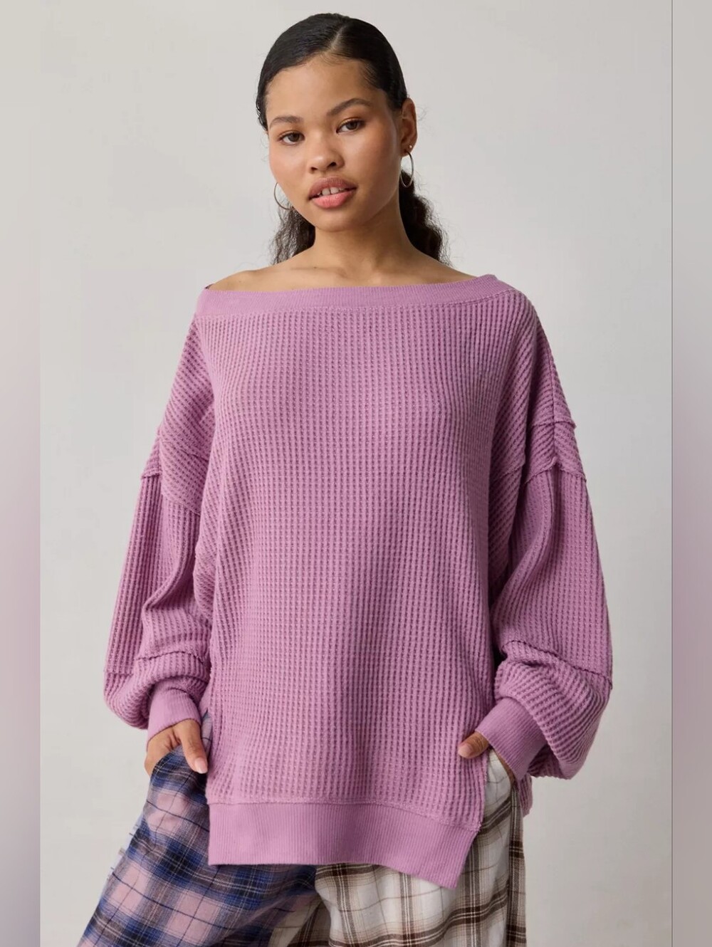 ❣️🪷NWT Urban Outfitters Out From Under Homebody Waffle Knit Oversized Top